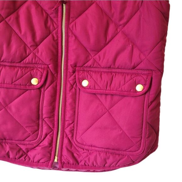 J. Crew Fuscia Quilted Zip-Up Vest Size XS - Picture 4 of 7